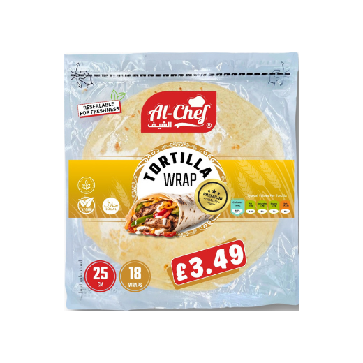 P12257 Al Chef 25Cm Tortilla 18 Wraps 6x1170g
